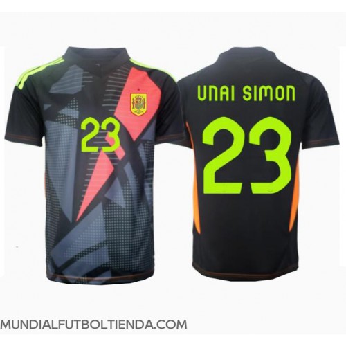 Camiseta España Unai Simon #23 Portero Segunda Equipación Replica Eurocopa 2024 mangas cortas